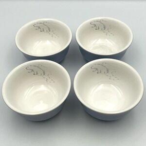 Vintage Early 2000s Pfaltzgraff Winter Frost Polar Bear Dessert Bowls Set of 4